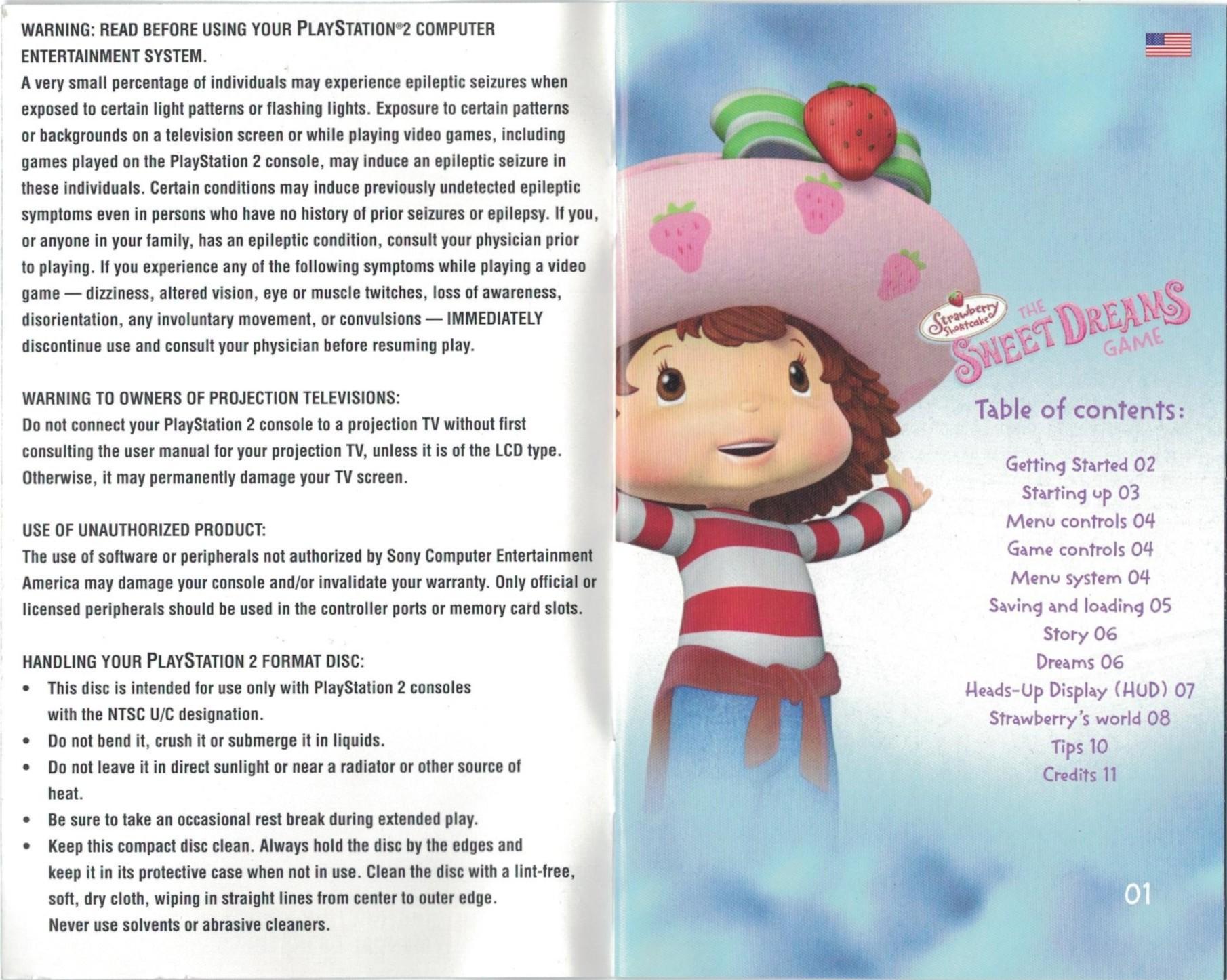 Strawberry Shortcake The Sweet Dreams Game Usa Spain Playstation 2 Game Manual Submissions Emumovies