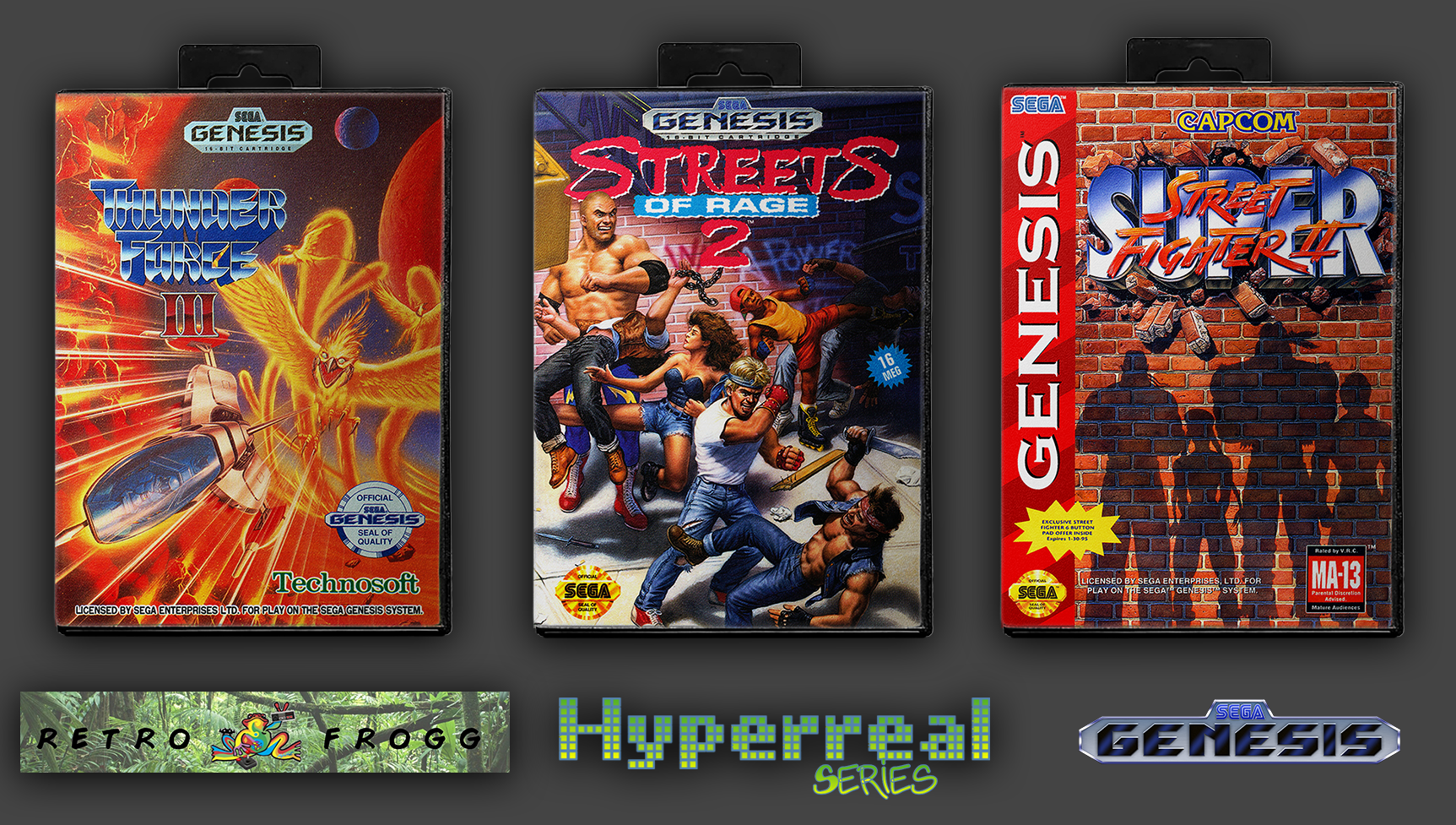 Sega Genesis (USA/North America) 2.5D Front Box Art Pack, Hyperreal Series