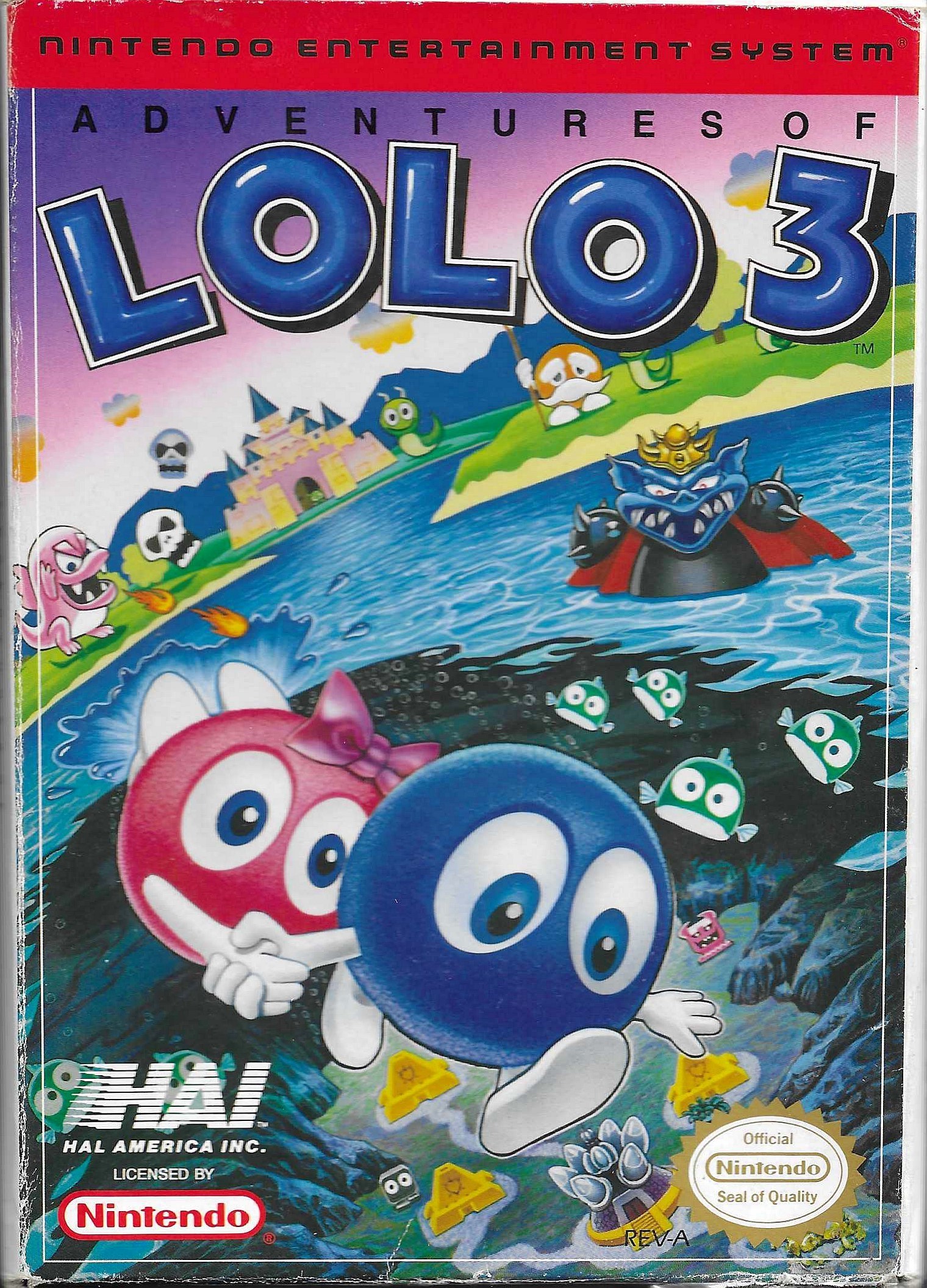 Adventures Of Lolo 3 NES Box and Add-ons (USA)