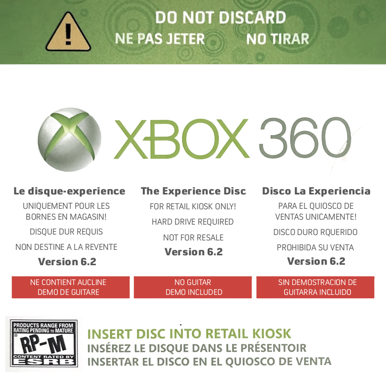 Xbox 360 The Experience (Kiosk Discs) Box Art