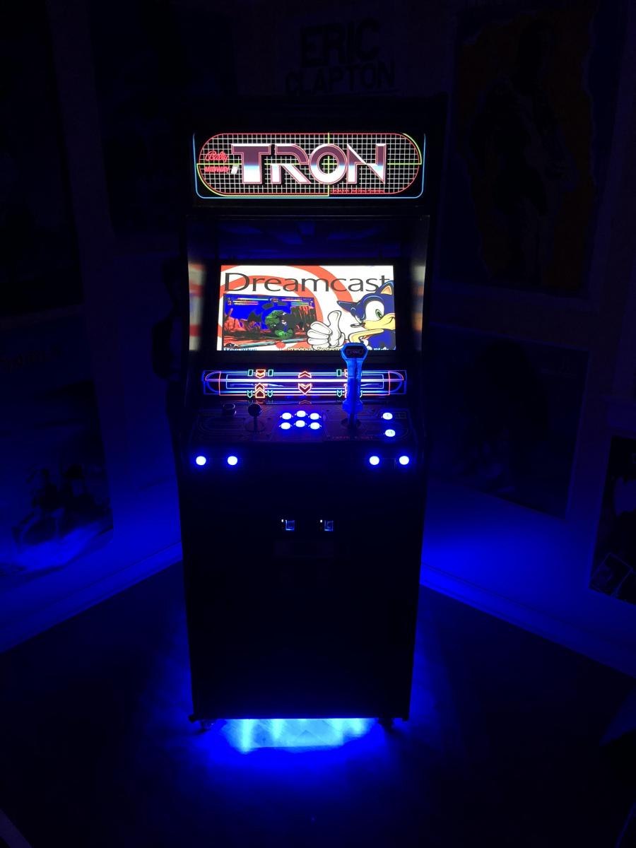Tron themed cabinet running Hyperspin